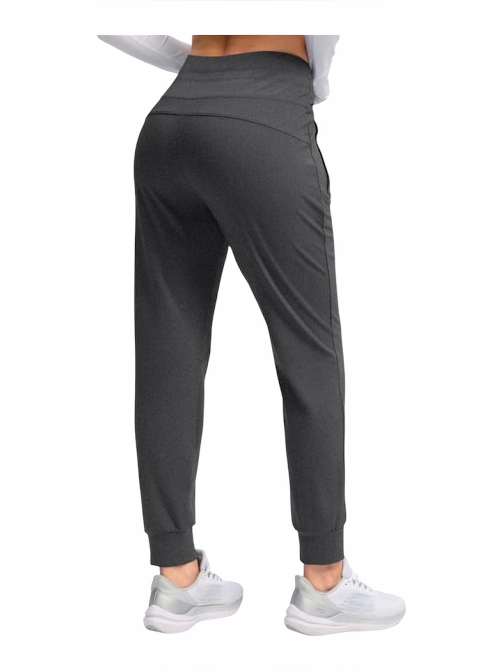 Gradual High-Waist Drawstring Active Joggers in Charcoal - Picture 2 of 11